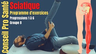 Exercice SCIATIQUE  PROGRAMME dexercices pour la soigner [upl. by Enaelem]