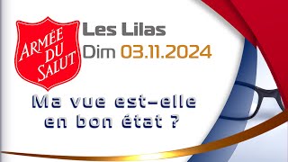 Culte du dimanche 3 novembre 2024  Armée du Salut en direct du Poste des Lilas [upl. by Hurwitz]