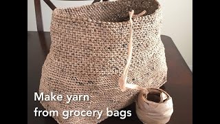 ♻️ Making Plarn Yarn from HDPE 2 Grocery Bags to Crochet With Totes Bags Etc Recycle Upcycle GemFOX [upl. by Aihsein30]