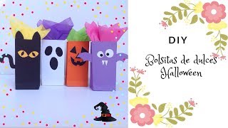 DIY ✄ DECORA BOLSAS DE PAPEL KRAFT PARA HALLOWEEN ✝ 4 IDEAS [upl. by Tneicniv]