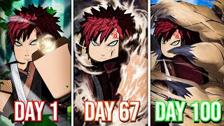 Spending 100 Days as GAARA in Shindo Life  Roblox [upl. by Einahpet]