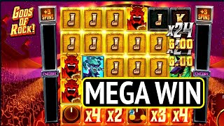 Gods Of Rock  MEGA WIN  Thunderkick Slot 050 bet [upl. by Norrat]