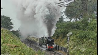 35028 Clan Line  A Dramatic Run Up Hemerdon Bank  The Cornishman 2018 [upl. by Ametaf]