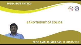 Lecture 40  Band Theory of Solids [upl. by Ahsitneuq]