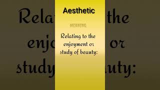 Word of the day  Aesthetic englishlearning englishgrammar englishvocabulary catexampreparation [upl. by Barraza]