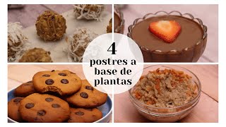 4 postres fáciles veganos y ricos para hacer en Navidad o cualquier día [upl. by Ardnad]