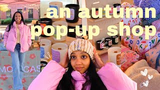 Its cozy fall market season🍂💸🤎  craft fair vlog small business owner vendor booth setup [upl. by Tarsus]