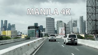 Driving Manila 4K  Skyscraper Districts  Driving Downtown [upl. by Orestes]