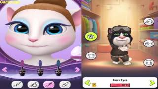 My Talking Angela VS My Talking Tom Gameplay Great Makeover for Children HD [upl. by Ylac]