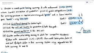 Solving for Walrasian Equilibrium for a 2x2 Production Economy [upl. by Minne]