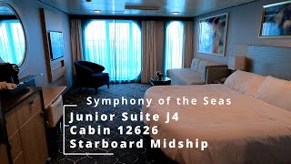 4K Symphony of the Seas Junior Suite J4 Cabin Tour 2021 [upl. by Averil965]