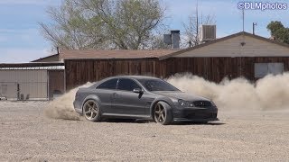 Mercedes CLK Black Series HOONING in the DesertEPIC Drifts amp Donuts [upl. by Graybill]