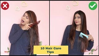 10 HAIR CARE HACKS For Healthy Shiny amp Long Hair  Hair Care Tips in HINDI [upl. by Eittik]