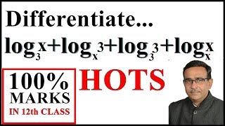 Maths Class 12 Differentiation derivatives of log functions with bases other than e CBSE 2019 [upl. by Laurent]