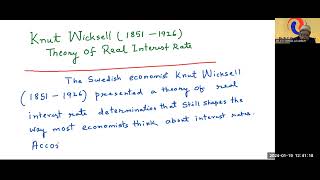 THEORY OF REAL INTEREST KNUT WICKSELL [upl. by Mcclain240]