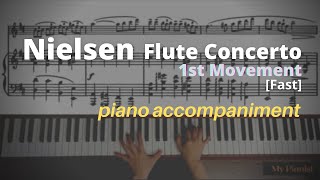 Nielsen  Flute Concerto 1st Mov Piano Accompaniment Fast [upl. by Lednew]