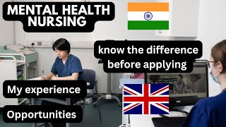 Mental health Nursing in India and UK aiims nhs nmc uk nhm [upl. by Nivrae]