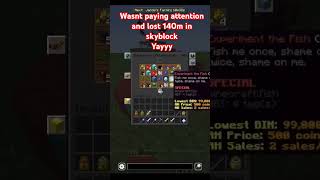 Losing 140000000  Hypixel Skyblock minecraft minecrafthypixel skyblockhypixel hypixel [upl. by Sosanna89]