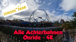 Alle Achterbahnen  EuropaPark  Onride  4K [upl. by Katrinka419]