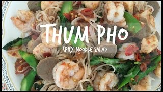 How to make THUM PHO  THUM MUA  SPICY NOODLE SALAD  House of X Tia  laofood laos [upl. by Eelinnej]