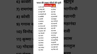 List of major rivers of India  भारत की प्रमुख नदियों की सूची  ganga nadi  general knowledge [upl. by Haceber]