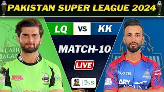 LAHORE QALANDARS vs KARACHI KINGS PSL 9 MATCH 10 LIVE  KK vs LQ LIVE COMMENTARY  KK LAST OV [upl. by Binny602]