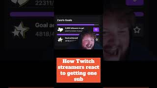 How Twitch streamers react to getting one sub twitch twitchmemes twitchstreamer [upl. by Errick]