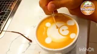 How To Make Coffee Art  Latte Art Home Recipe  কফি শপে ব্যারিস্তা আট রেসিপি [upl. by Francisco]