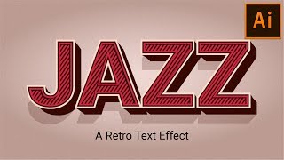 Retro Vintage Text Effect  Illustrator Tutorial [upl. by Ilohcin]