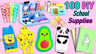 100 DIY SCHOOL SUPPLIES IDEAS  Back To School Hacks And Crafts [upl. by Albion]