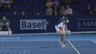 Ivo Karlovic Digs Out Hot Shot In Basel 2015 [upl. by Barnebas]