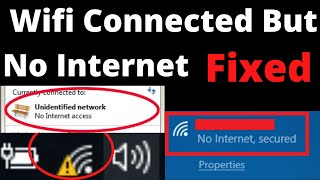 ⚡ Fixed  WiFi Connected But No Internet Access On Windows 7 8 10  Unidentified network  Hindi [upl. by Eilloh942]