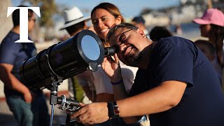 People gear up for solar eclipse in Mexico’s Mazatlan [upl. by Lerak]