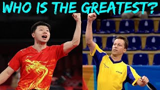 Who is the greatest table tennis player of all time Ma Long vs Jan Ove Waldner Olympics 2021 UPDATE [upl. by Niledam]