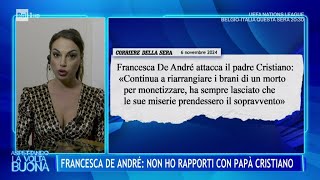 Francesca De André non ho rapporti con papà Cristiano  La Volta Buona 14112024 [upl. by Ytsihc922]