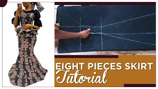 EASY way to Cut EIGHT PIECES SKIRT [upl. by Rosenblatt]