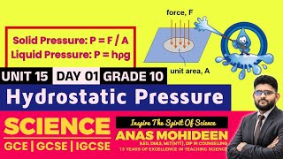 G10  U15  HYDROSTATIC PRESSURE  DAY 01  03RD OF OCT  SCIX SCIENCE CLASS  ANAS MOHIDEEN [upl. by Annairt709]