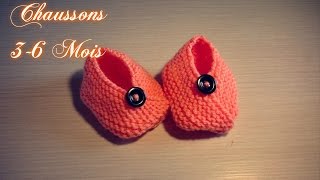 Tuto Tricot quotChaussons bébé N°3 36 Moisquot [upl. by Lusar]