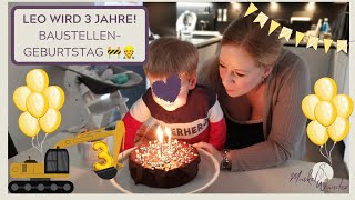 Leo wird 3 Jahre 🚧👷 BaustellenGeburtstag  Geburtstagsdeko und Kuchen backen [upl. by Rednaskela923]