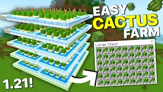 Minecraft EASIEST Cactus Farm  1000 Per Hour  121 Tutorial [upl. by Sell488]