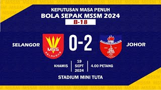 RANGKUMAN PERLAWANAN MSSM 2024 MSS SELANGOR 02 MSS JOHOR [upl. by Nebur]