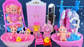 13 Minutes Satisfying with Unboxing Pink Bathtub Playset，Cute Princess Dress ASMR  Review Toys [upl. by Ardnasela]