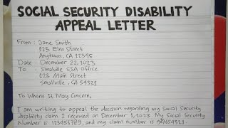 How To Write A Social Security Disability Appeal Letter Step by Step Guide  Writing Practices [upl. by Aruon]