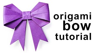 Origami  How to fold a paper BowRibbon ♥︎ Paper Kawaii [upl. by Sekofski250]