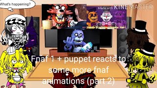 FNAF 1  puppet reacts to some more fnaf animations part 2 [upl. by Stieglitz]