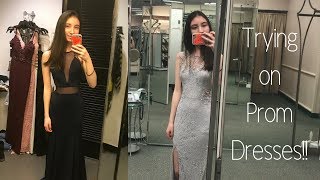 TRYING ON PROM DRESSES FOR SENIOR BALL D Macys Davids Bridal [upl. by Capwell]