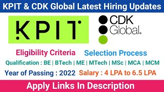 KPIT amp CDK Gobal Hiring Details  Selection Process Eligibility Criteria  SmartLearningOfficial [upl. by Ryder]