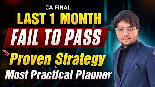 Last 1 Month  CA Final Nov 24 Game Changer Planner 🔥 Revision Strategy Single amp Both Group  ICAI [upl. by Neom375]