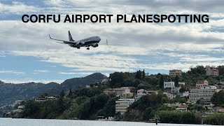 Corfu Airport Planespotting [upl. by Olenolin]