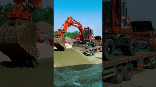 excavator trailer load shortvideo excavator shorts [upl. by Obellia]